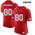 Youth NCAA Ohio State Buckeyes C.J. Saunders #80 College Stitched Authentic Nike Red Football Jersey UD20L77MM